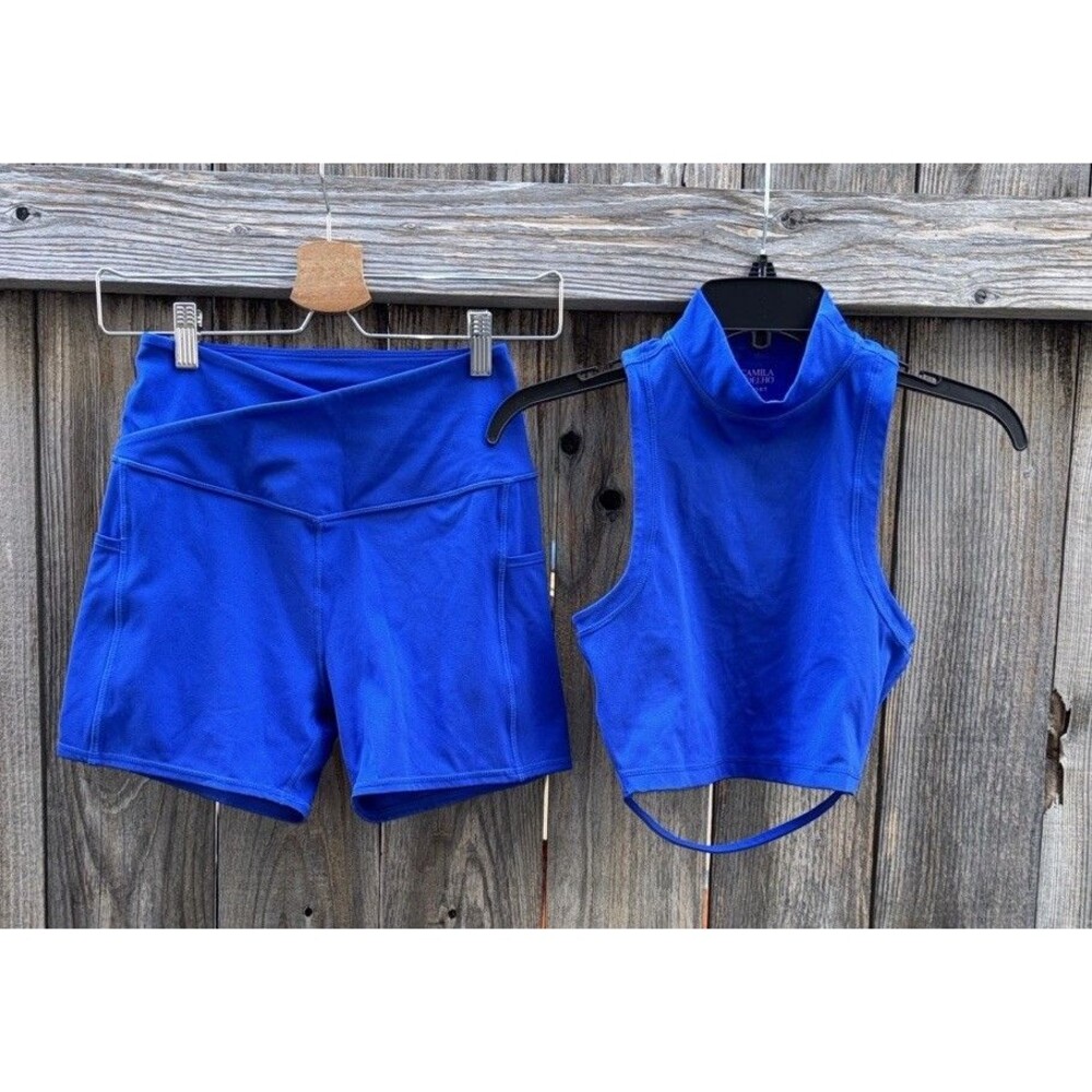 CAMILA COELHO SPORT Tank  & Shorts In Royal Blue